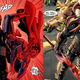 Left to right: Darkseid and Steppenwolf, both seen dunking on Superman.